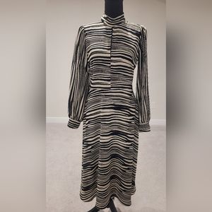 Banana Republic Animal Zebra Print Midi Dress